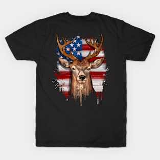 Deer American Flag T-Shirt